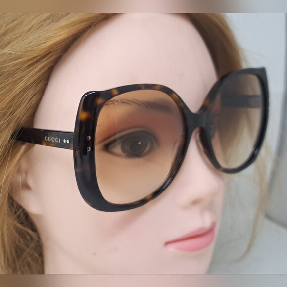 Gucci Nero Sunglasses Oversized Square Frame Havana Brown GG0472SA 002 56-17-145 - Picture 4 of 16